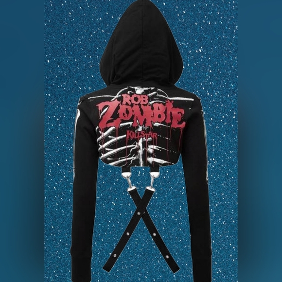 Rob Zombie X Killstar Dead Girl Hooded Crop Top Size S - Picture 1 of 5